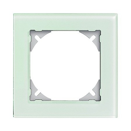 Edizio Due Abdeckrahmen 1fach Glas weiss