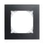 Edizio Due Abdeckrahmen 1fach Glas schwarz