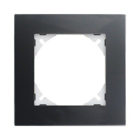 Edizio Due Abdeckrahmen 1fach Glas schwarz