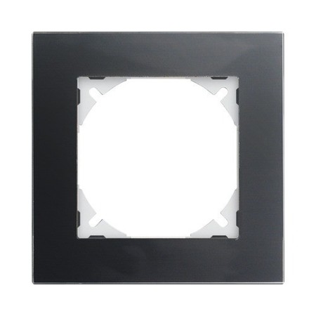 Edizio Due Abdeckrahmen 1fach Glas schwarz