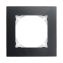 Edizio Due Abdeckrahmen 1fach Glas schwarz