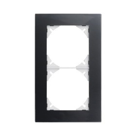 Edizio Due Abdeckrahmen 2fach Glas schwarz