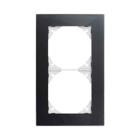 Edizio Due Abdeckrahmen 2fach Glas schwarz