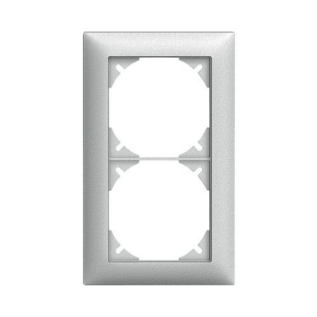 Edizio Due Abdeckrahmen 2-fach silber
