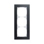 Edizio Due Abdeckrahmen 3fach Glas schwarz