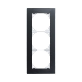 Edizio Due Abdeckrahmen 3fach Glas schwarz