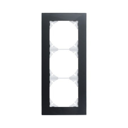 Edizio Due Abdeckrahmen 3fach Glas schwarz