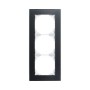 Edizio Due Abdeckrahmen 3fach Glas schwarz