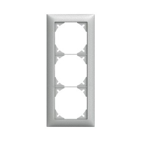 Edizio Due Abdeckrahmen 3-fach silber