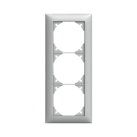 Edizio Due Abdeckrahmen 3-fach silber