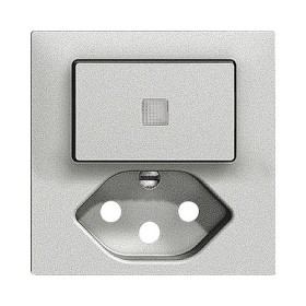 Edizio Due Abdeckset für Kombination Ein-/Ausschalter SCH0/T13 silber beleuchtet