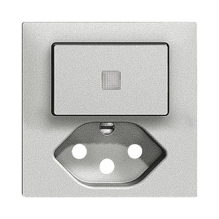Edizio Due Abdeckset für Kombination Ein-/Ausschalter SCH0/T13 silber beleuchtet