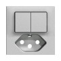 Edizio Due Abdeckset für Kombination Doppelschalter SCH1/T13 silber