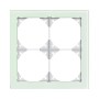 Edizio Due Abdeckrahmen 4fach Glas weiss