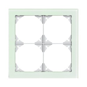 Edizio Due Abdeckrahmen 4fach Glas weiss