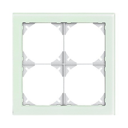 Edizio Due Abdeckrahmen 4fach Glas weiss