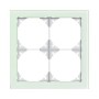 Edizio Due Abdeckrahmen 4fach Glas weiss