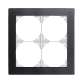 Edizio Due Abdeckrahmen 4fach Glas schwarz