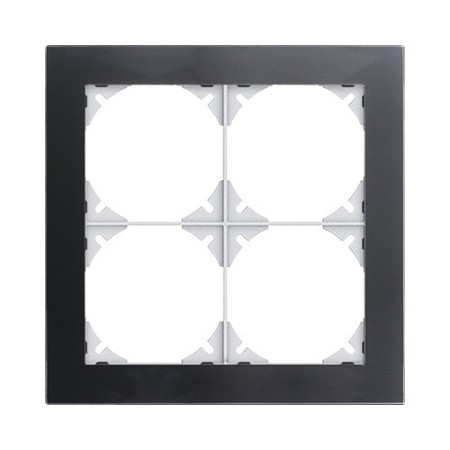 Edizio Due Abdeckrahmen 4fach Glas schwarz