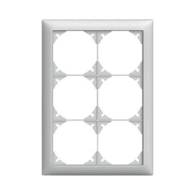 Edizio Due Abdeckrahmen 6-fach silber