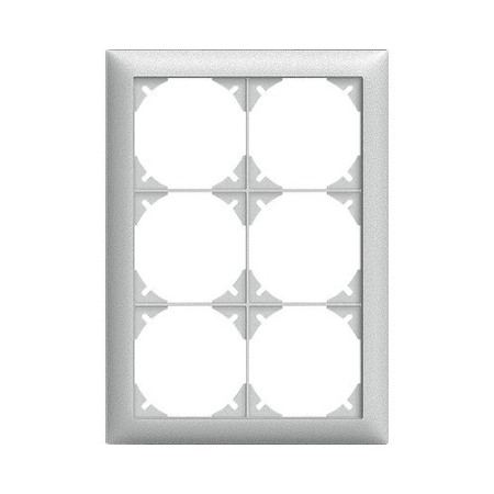 Edizio Due Abdeckrahmen 6-fach silber
