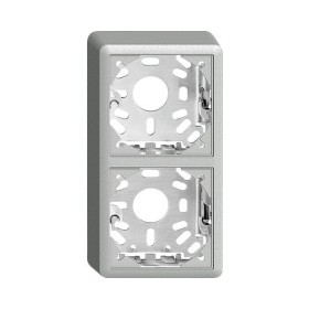 Edizio Due Aufputz Gehäuse für FX-Apparate 39 mm 2-fach silber