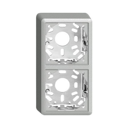 Edizio Due Aufputz Gehäuse für FX-Apparate 39 mm 2-fach silber