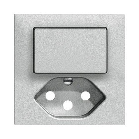 Edizio Due Abdeckset für Kombination Ein-/Ausschalter SCH0/T13 silber unbeleuchtet