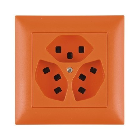 Edizio Due UP Steckdose 3xT23 16A IP 20 orange