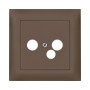 Edizio Due Abdeckset für Sat-/Antennendose 33x33mm IP20 braun