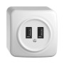Feller Standard Due AP USB-Ladesteckdose IP 20 weiss