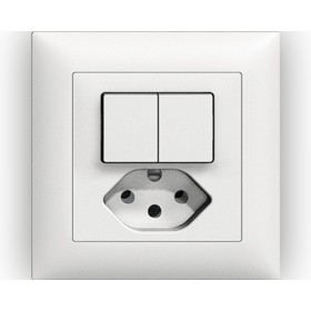 Edizio Due UP Kombination Doppelschalter SCH1/3+3/T13 weiss