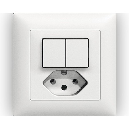 Edizio Due UP Kombination Doppelschalter SCH1/3+3/T13 weiss