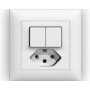 Edizio Due UP Kombination Doppelschalter SCH1/3+3/T13 weiss
