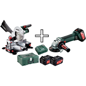 AKKU-KAPPSÄGE + AKKU-WINKELSCHLEIFER 125mm METABO Combo Sets
