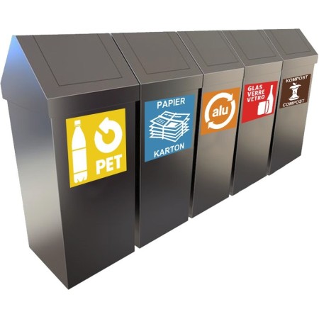 60L POUBELLE TRI SÉLECTIF INOX  Matériel de Bureau