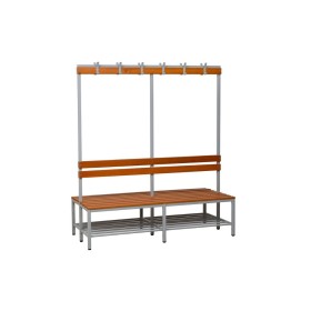 Banc pour vestiaires avec lattes en bois WOLFSTAHL Armoires - Vesti...