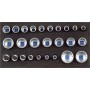 Gedore Aussen-Sechskant Steckschlüsseleinsatz-Set 26 Teilig 1/2" (12.5 Mm)