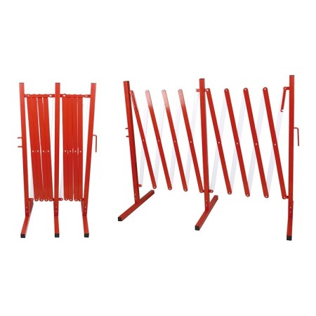 Absperrgitter - Scherengitter aus Stahl rot/weiss SIGNA Faltsignal