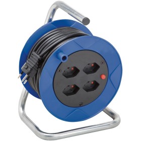 Kabeltrommel Kompakt ST 180, 4x T13 Steckdosen, T12 Stecker, Kabel 15m H05VV-F 3G1,0 schwarz, VPE 32 Stück