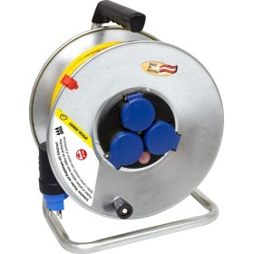 Kabeltrommel Garant SK 290, 3x T13 Steckdosen, T13 Stecker, Kabel 50m AT-N07V3V3-F 3G1,5 gelb, CH Stecksystem IP55