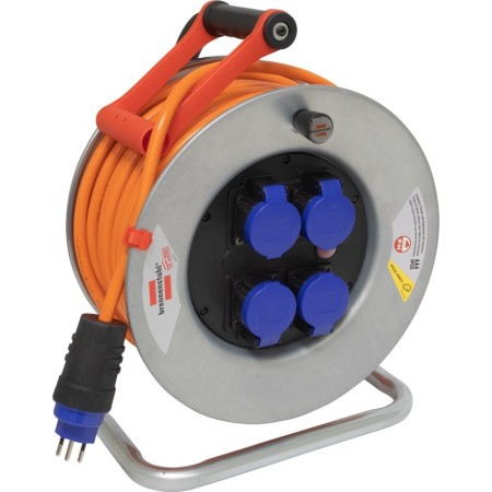 Kabeltrommel Garant SK 320, 4x Steckdosen T13, Stecker T13, Kabel 50m AT-N07V3V3-F 3G2,5 orange, CH Stecksystem IP55,