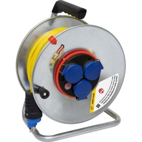 Kabeltrommel BAT SK Bretec 290, 3x T13 Steckdosen, T13 Stecker, Kabel 33m AT-N07V3V3-F 3G1,5 gelb, CH Stecksystem IP55