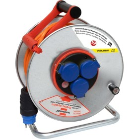 Kabeltrommel Garant SK + Bretec 290, 3x T13 Steckdosen, Stecker T13, Kabel 33m AT-N07V3V3-F 3G1,5 orange, CH Stecksystem IP55,