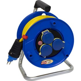 Kabeltrommel BAT 240, 3x T13 Steckdosen, T13 Stecker, Kabel 25m AT-N07V3V3-F 3G1,5 gelb, CH Stecksystem IP55