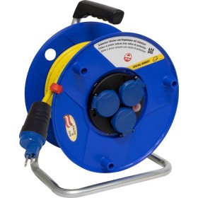 Kabeltrommel BAT 290, 3x T13 Steckdosen, T13 Stecker, Kabel 50m AT-N07V3V3-F 3G1,5 gelb, CH Stecksystem IP55
