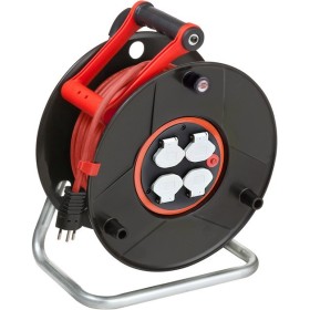 Kabeltrommel Garant ST Bretec 290, 4x T13 Steckdosen, T12 Stecker, Kabel 50m H05VV-F 3G1,5 rot