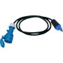 Adapterleitung für Ausseneinsatz, CH Stecksystem IP55, CEE Kupplung, T23 Stecker, Kabel 1.5m H07RN-F 3G2.5, schwarz