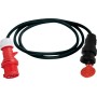 Adapterleitung für Ausseneinsatz, CH Stecksystem IP55, T25 Kupplung, CEE Stecker, Kabel 1,5m H07RN-F 5G2,5 schwarz