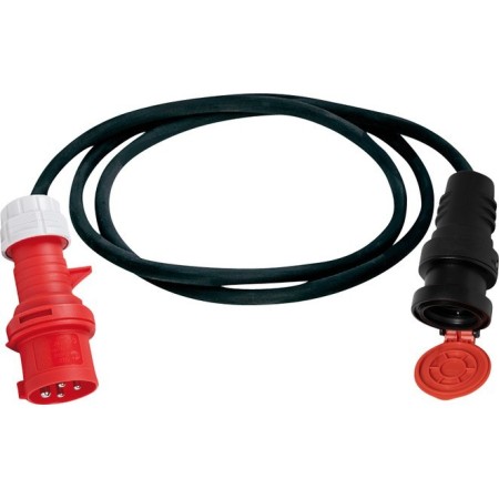 Adapterleitung für Ausseneinsatz, CH Stecksystem IP55, T25 Kupplung, CEE Stecker, Kabel 1,5m H07RN-F 5G2,5 schwarz